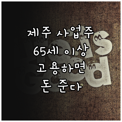 제주 65세 이상 고용 사업주 필독 ..
