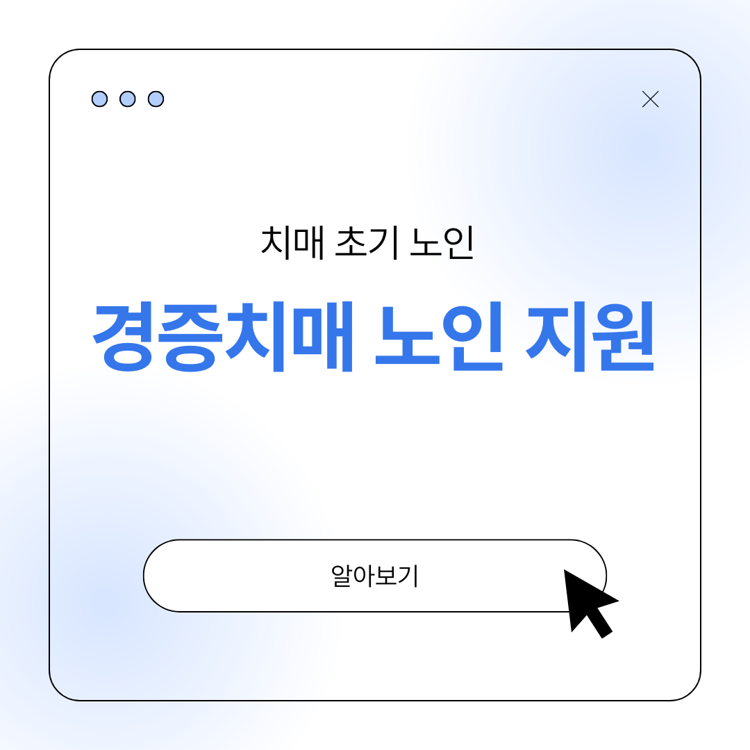 경증치매 노인 초기 지원