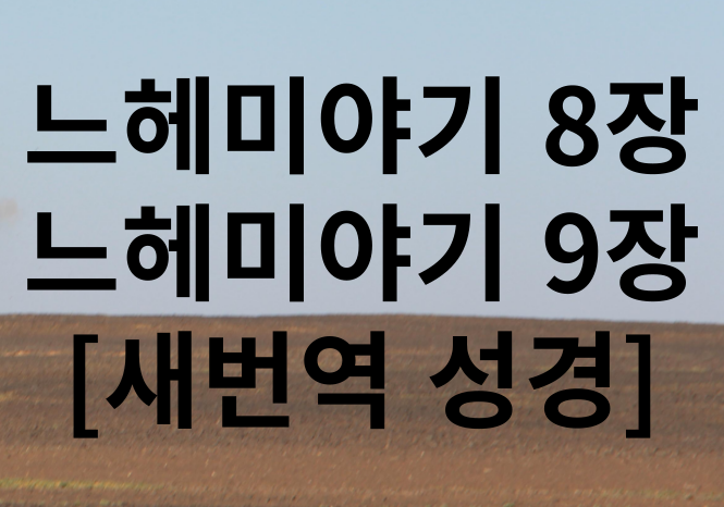 새번역 성경 느헤미야기 8장과 9장 말씀