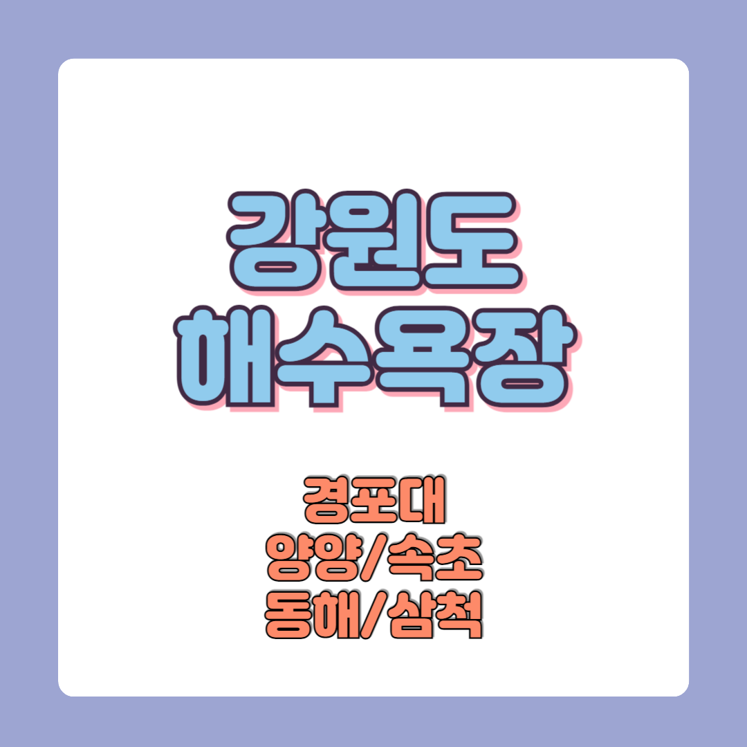 강원도 해수욕장 완전 정복 가이드 (2025년) 개장일 폐장일 이용정보