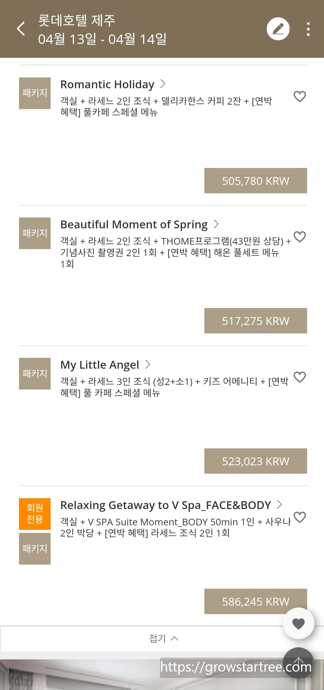 롯데호텔 제주 홈페이지