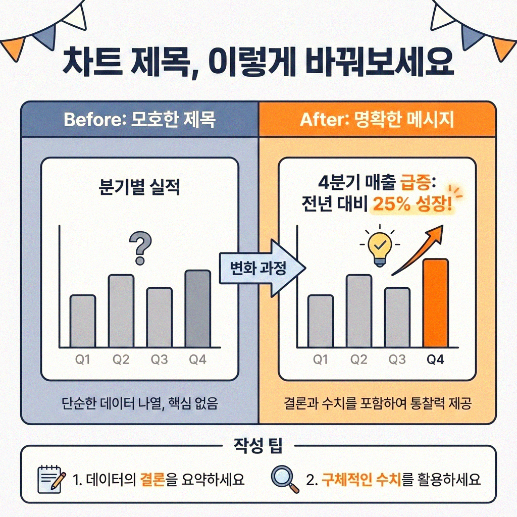 엑셀 차트 제목 알아서 척척 수정하기