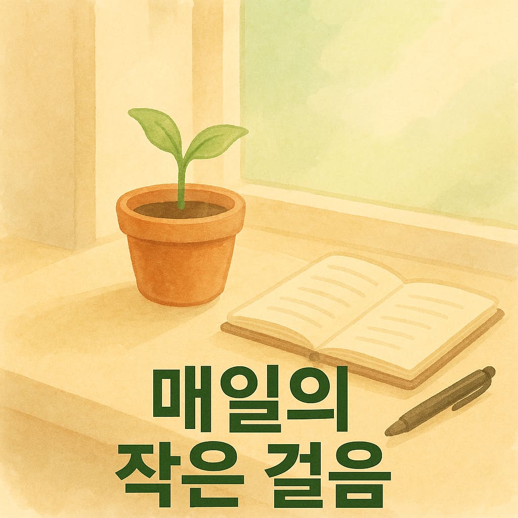 매일의 작은 걸음을 표현하는 성장 일러스트 이미지