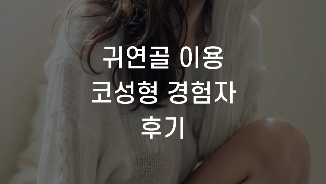 귀연골 이용 코성형 경험자 후기