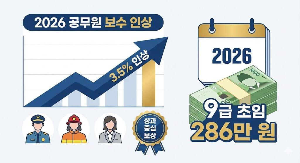 2026년 공무원 보수 인상, 9급 초임 월 286만 원