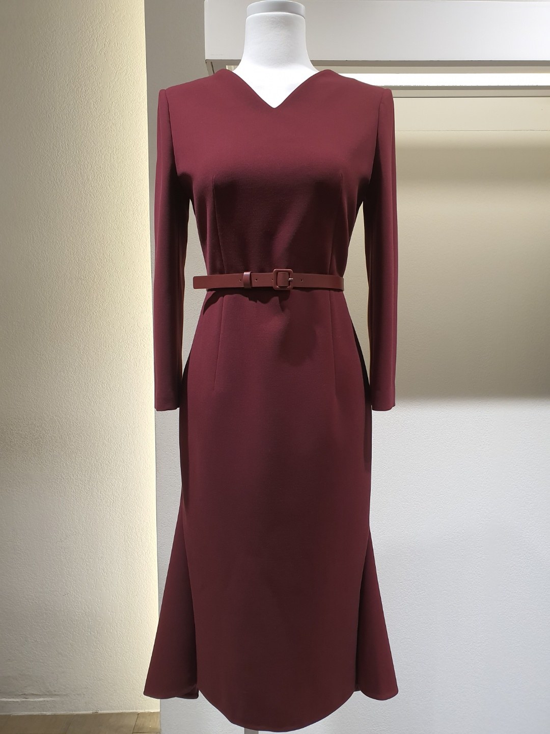 미샤 P 버건디원피스