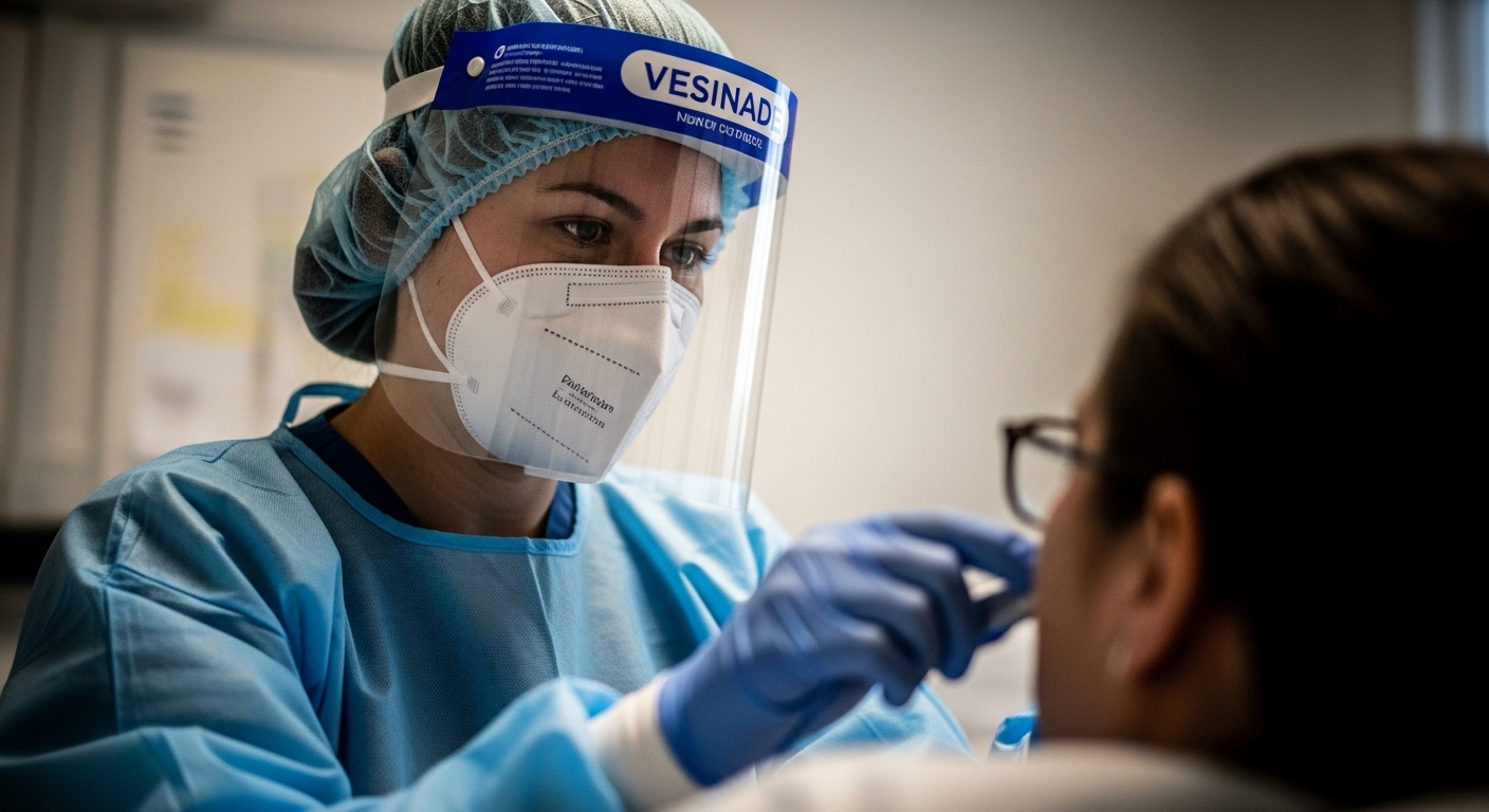 코로나 검사중인 여성