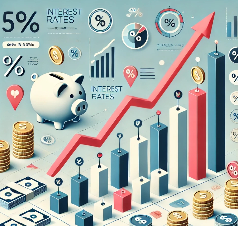 인플레인션과 금리의 상승을 나타내는 그래프