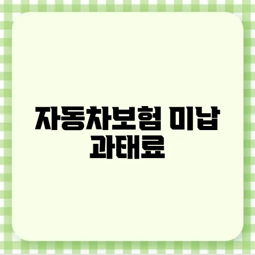 자동차보험 미납 과태료
