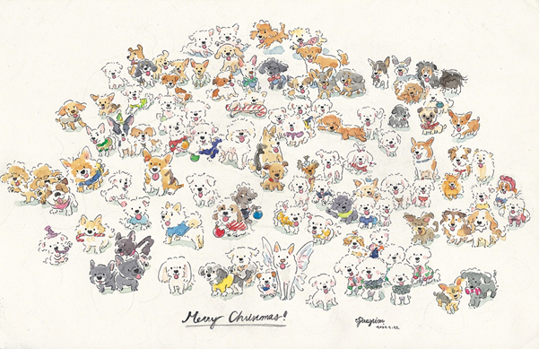 개그림 작가의 101마리 강아지 작품