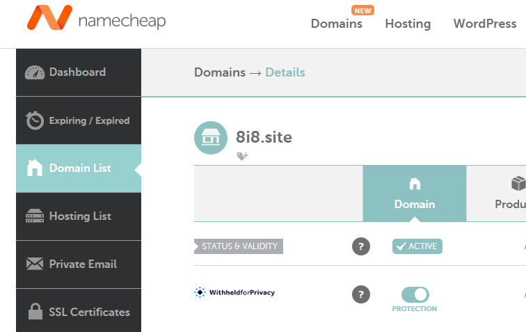 네임칩에서 도메인 등록하기