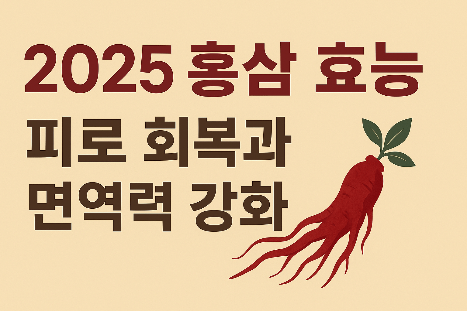 2025 홍삼 효능, 피로 회복과 면역력 강화