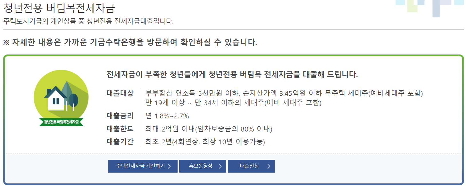 청년버팀목전세자금대출