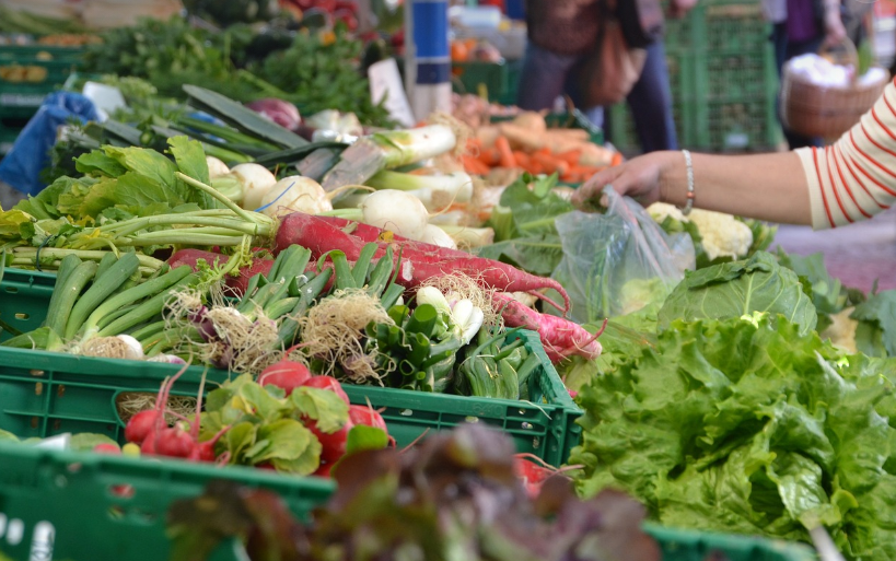 시장다양한 야채사진