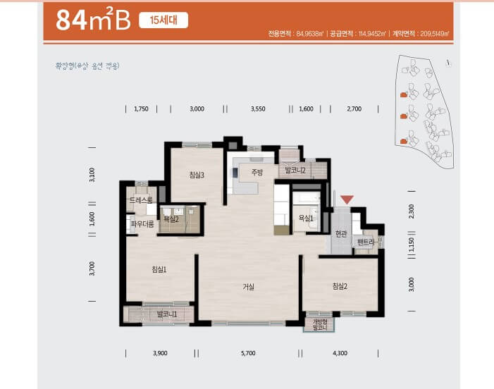 은평 대방 디에트르 84B 평면도