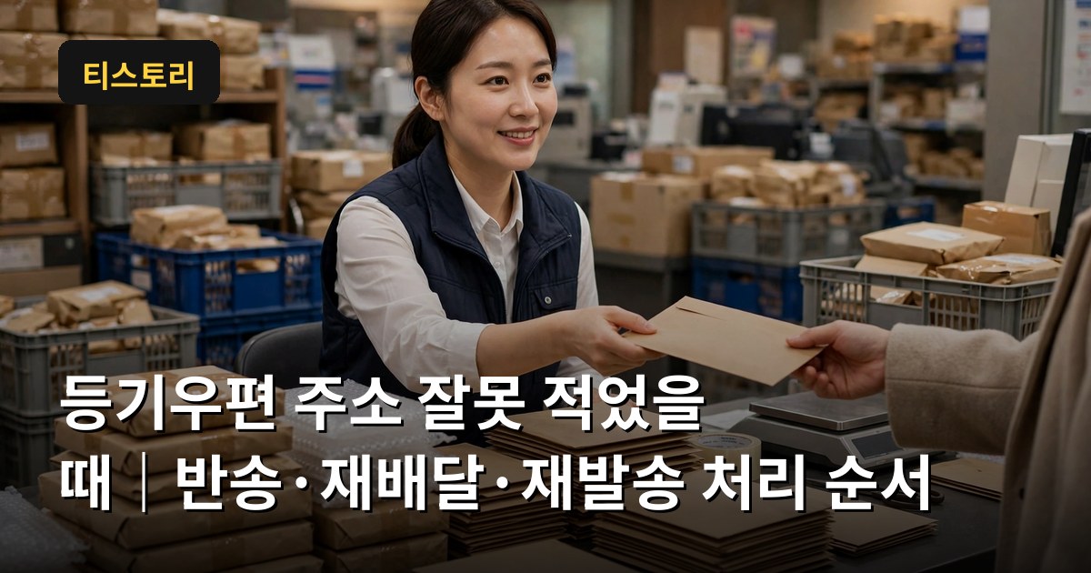 등기우편 주소 잘못 적었을 때