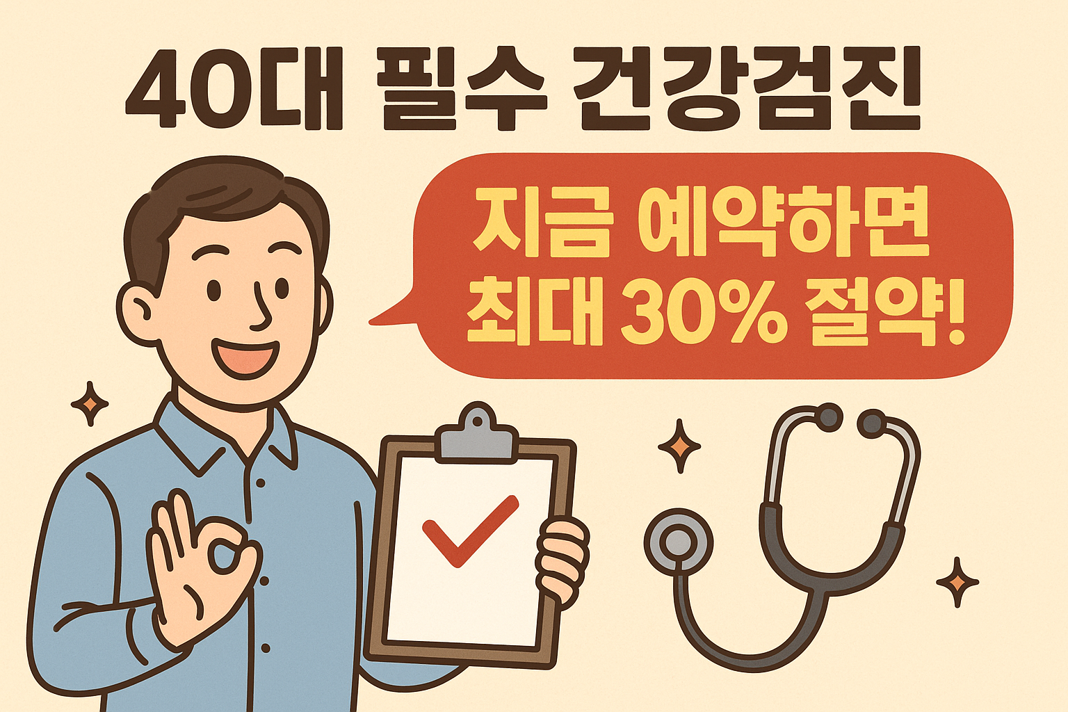 40대 필수 건강검진, 지금 예약하면 최대 30% 절약