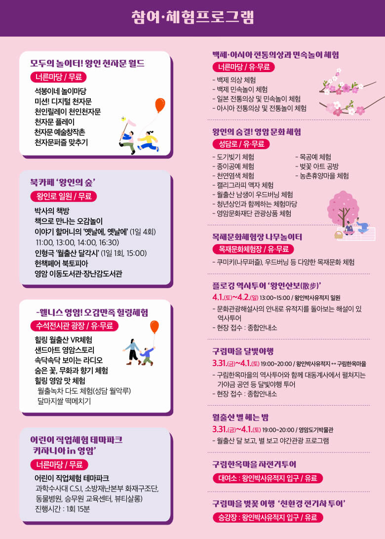 전남지역축제 2023영암왕인문화축제 체험프로그램