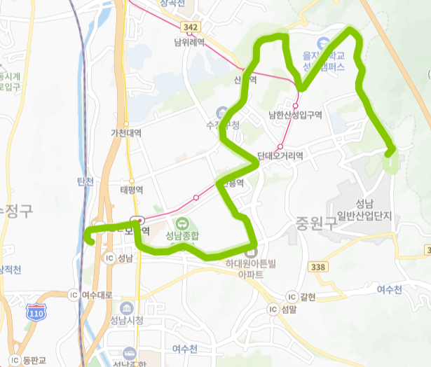 성남-88번-버스-노선-지도