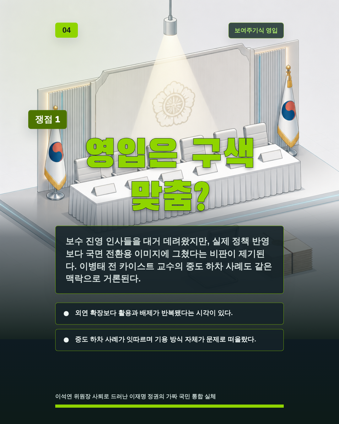 영입은 구색 맞춤?