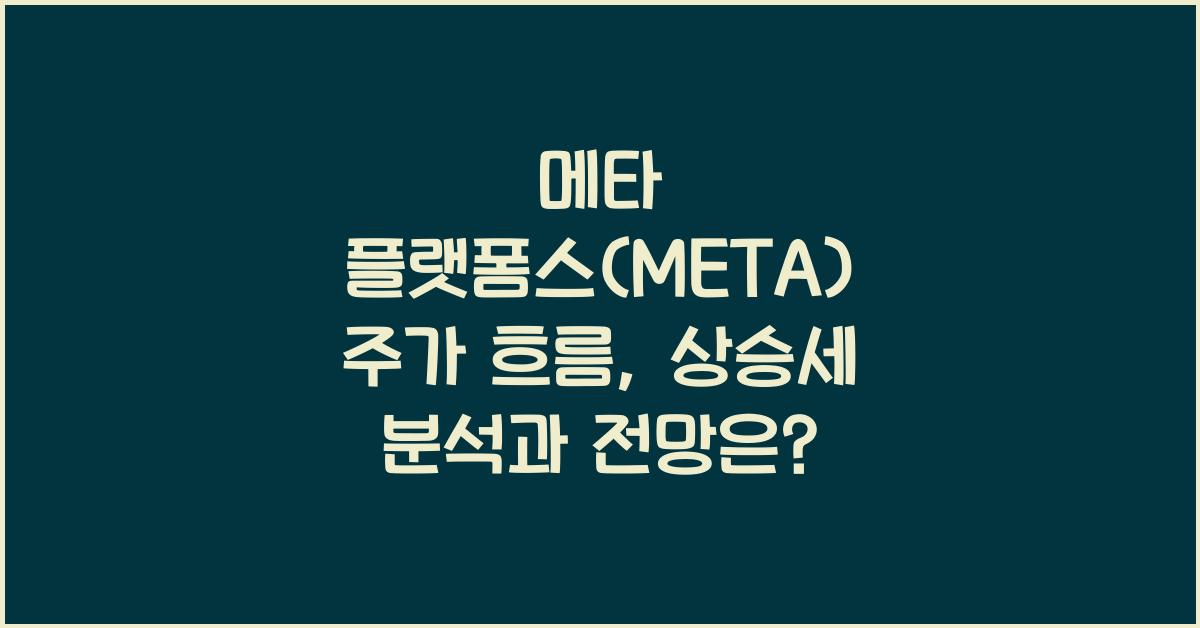 메타 플랫폼스(META) 주가 흐름