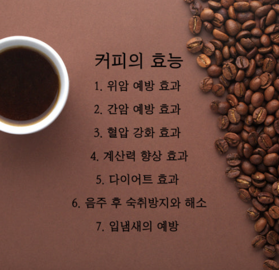 커피의 건강 혜택과 설탕, 지방의 영향 관련 이미지