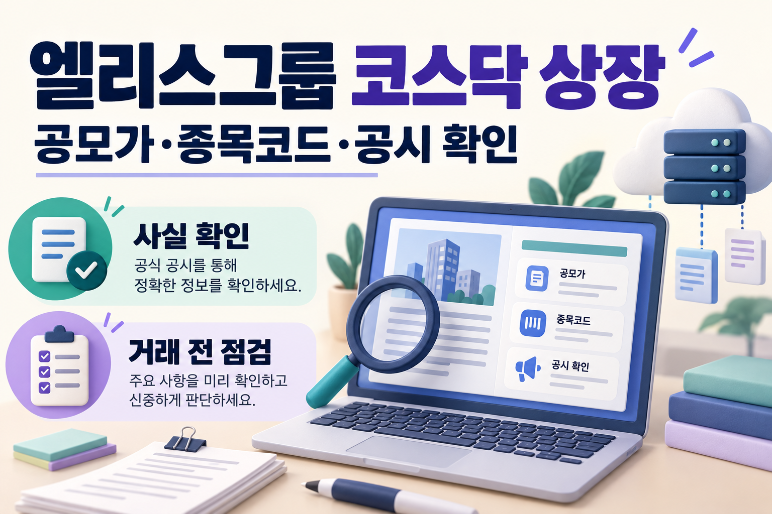 엘리스그룹 코스닥 상장 - 종목코드 0158S0&middot;공모가&middot;공시 확인