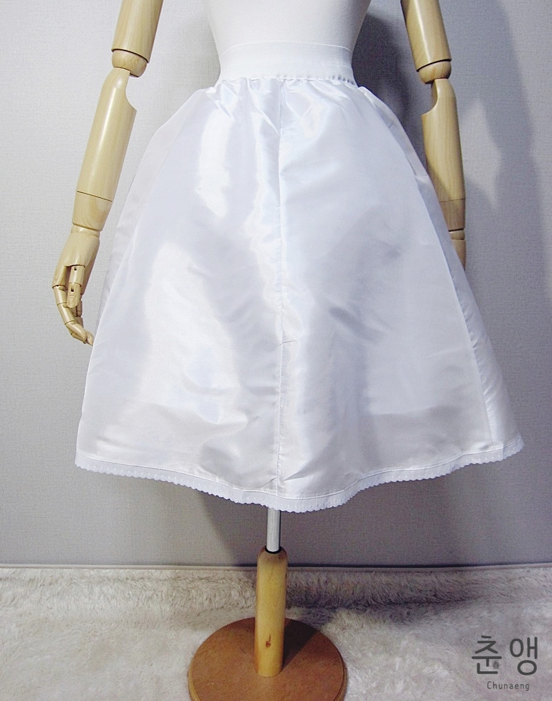 생활한복 속치마 빵실한 2단캉캉 허리밴드 60cm/65cm/85cm/90cm/95cm
