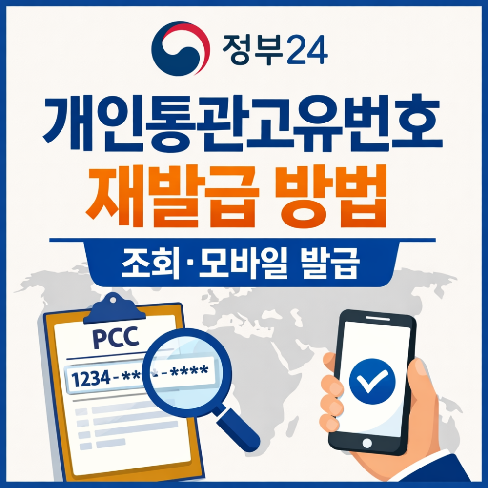개인통관고유번호 재발급 방법|조회·모바일 발급 인포그래픽
