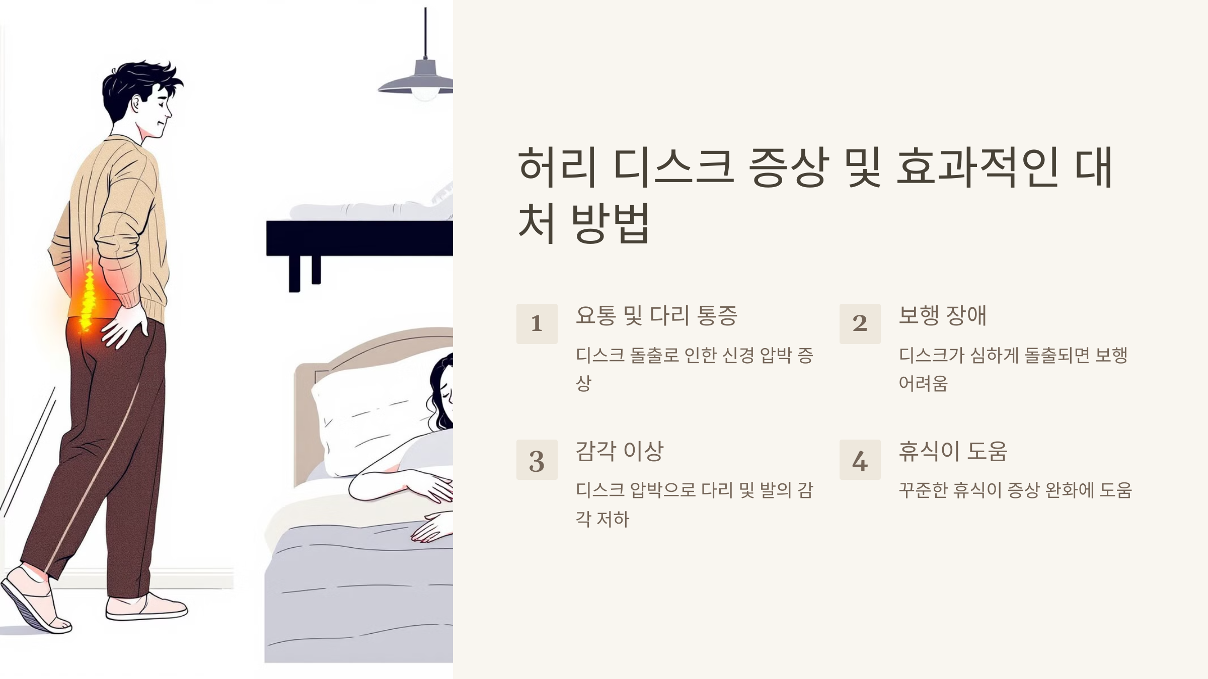 허리 디스크 증상 및 대처방법