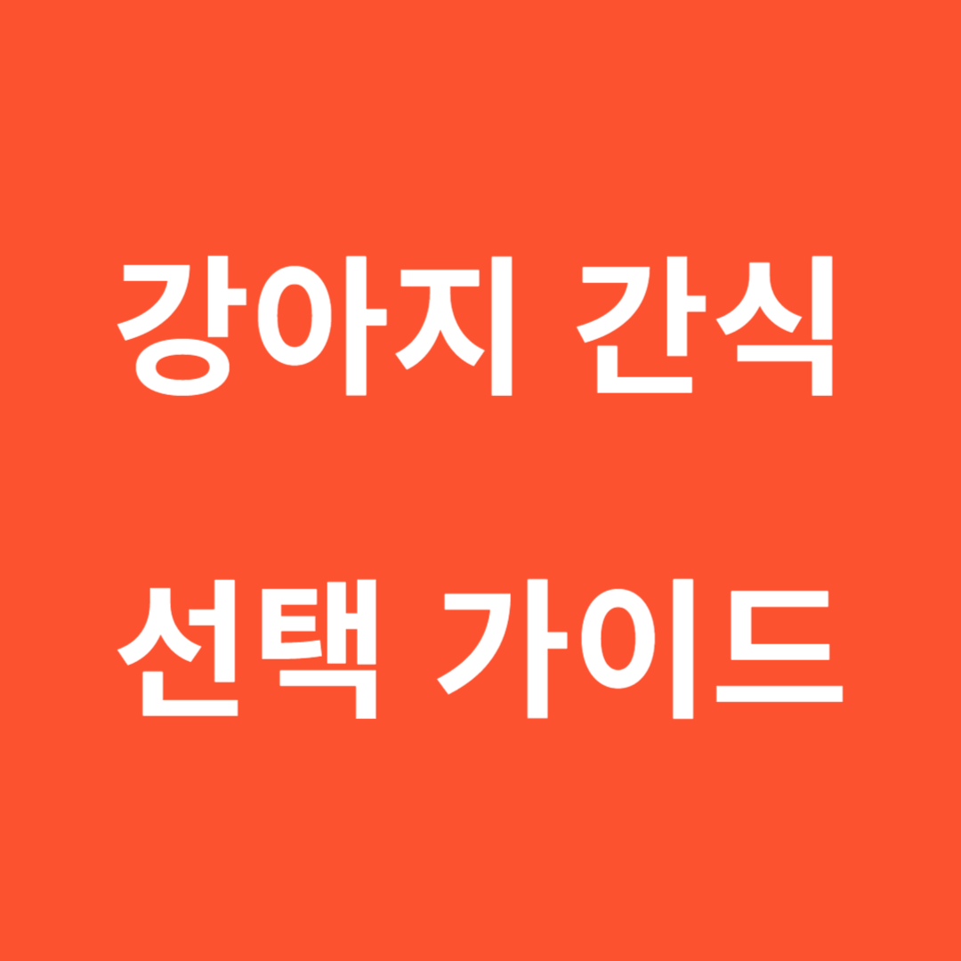 강아지 간식 선택 가이드 썸네일