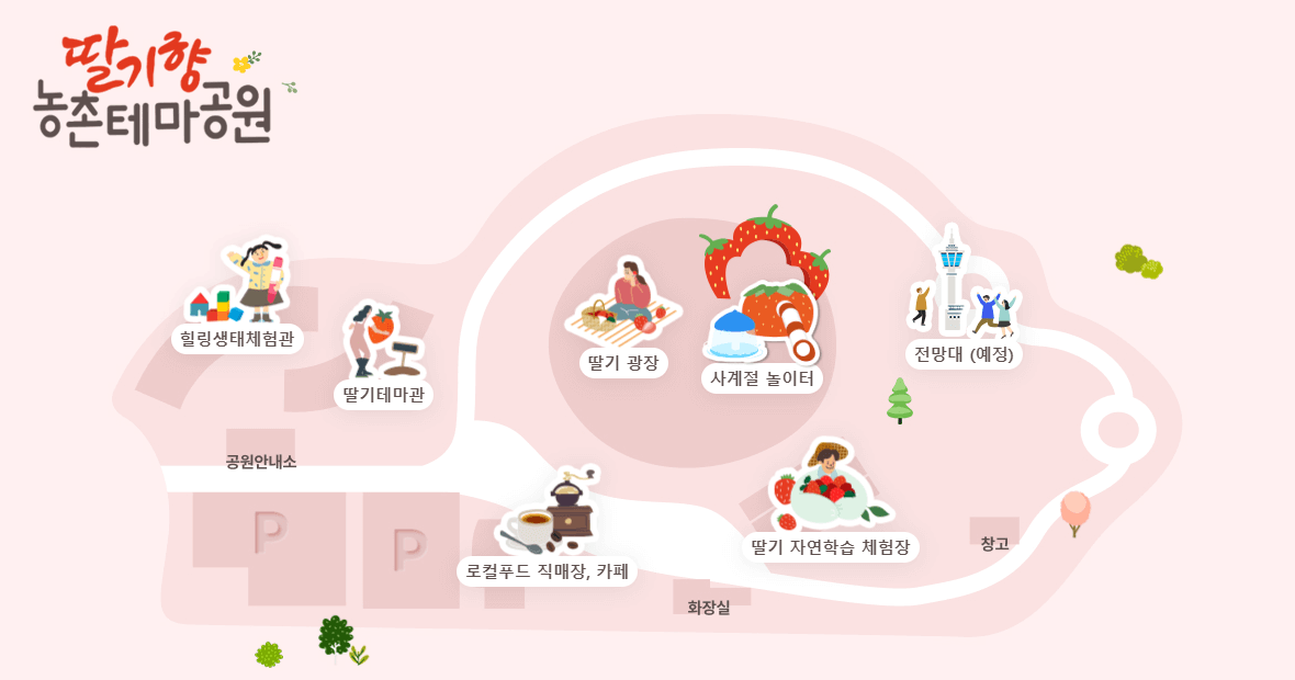 논산 딸기향 농촌 테마공원 약도