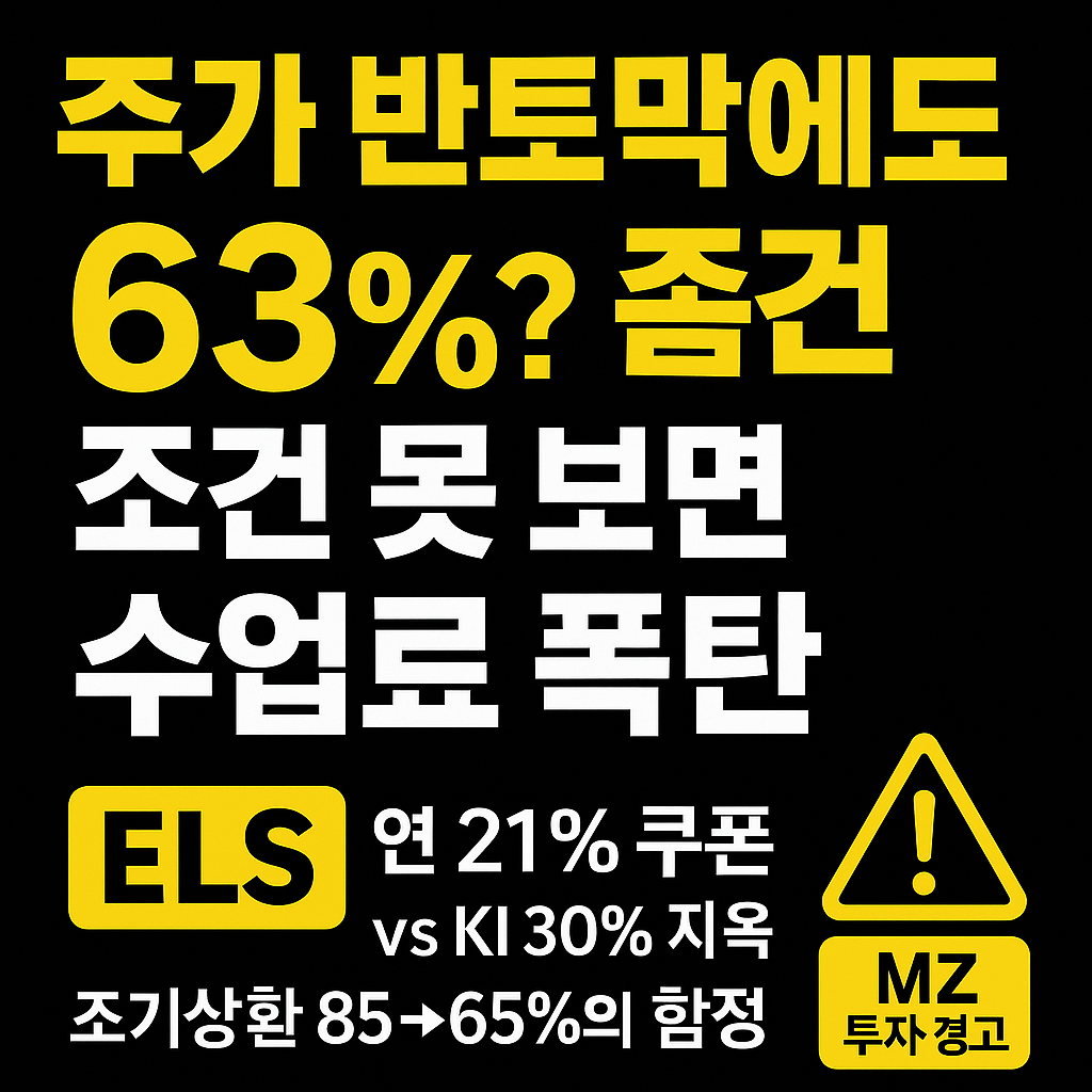 주가 반토막에도 63% 준다? 조건 못 읽으면 수업료 폭탄&mdash;MZ가 달린 ELS의 두 얼굴