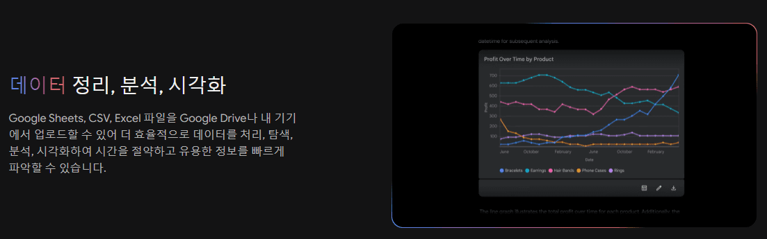 Gemini advanced 버전에서 데이터 처리 기능
