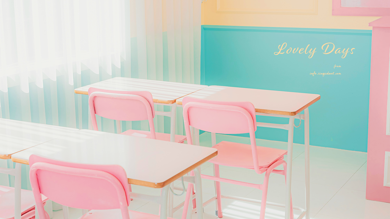 01 핑크색 교실 의자 C - Lovely Days 핑크배경화면
