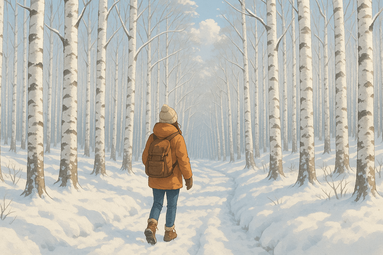 인제 원대리 자작나무숲: 눈 내린 숲길 걷기