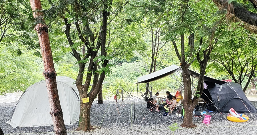 최근 우중 캠핑을 했던때