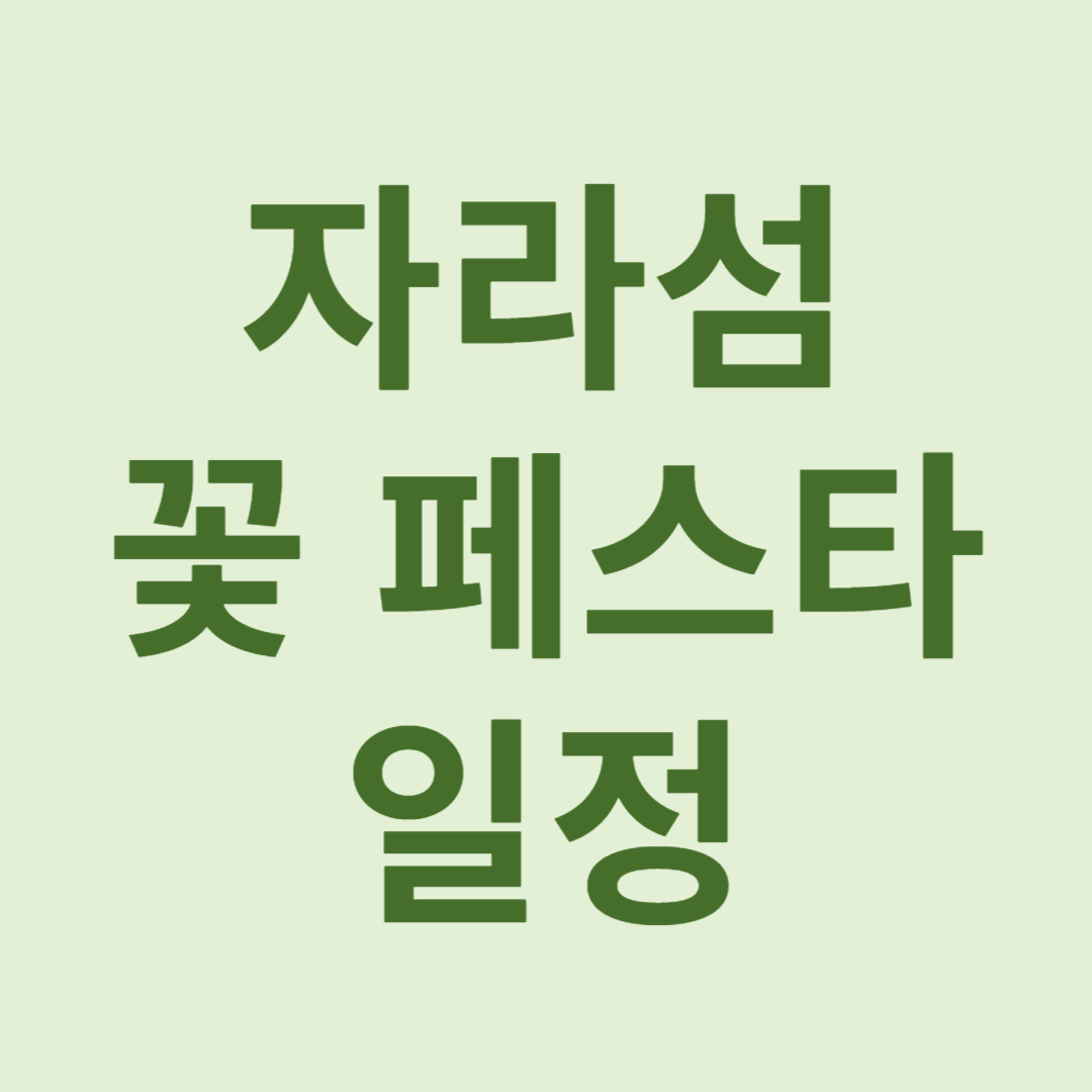 자라섬 꽃 페스타