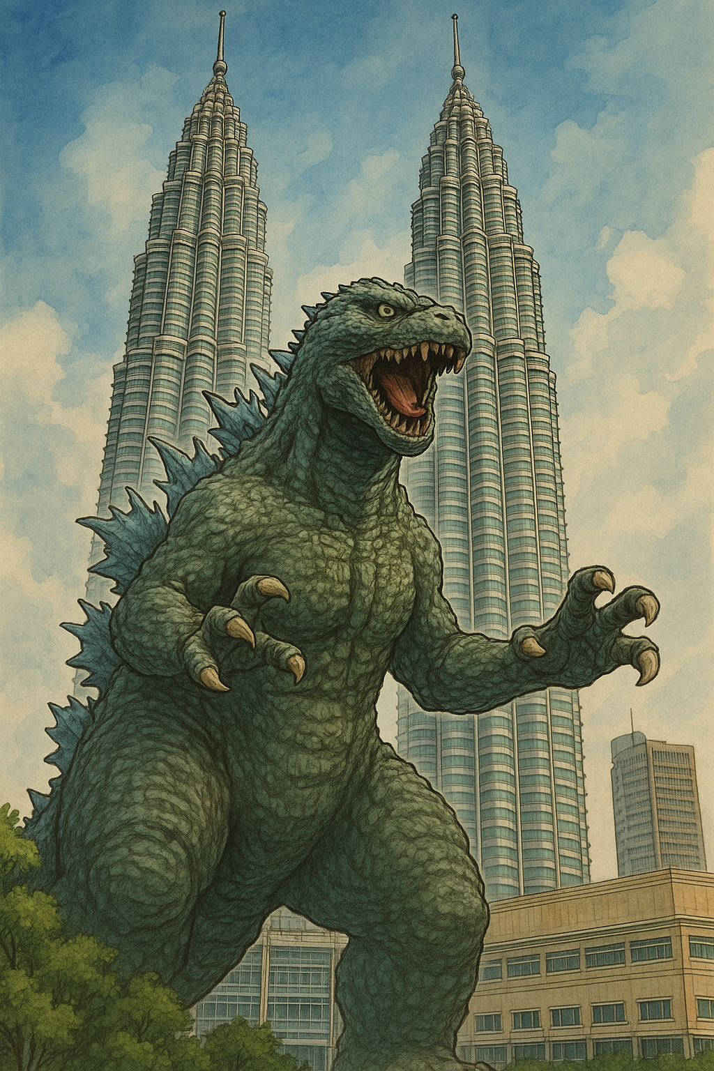 Godzilla-Twin Tower-image