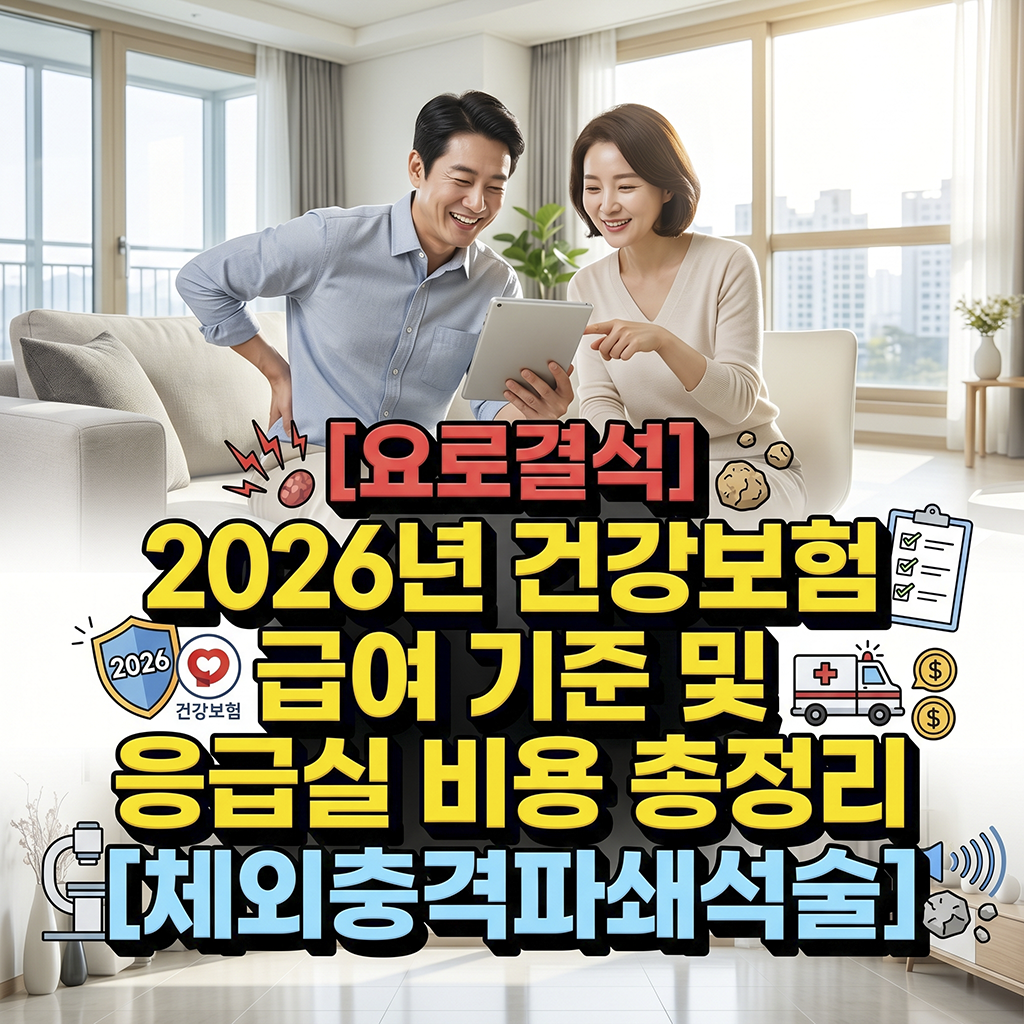 체외충격파 쇄석술 2026 건강보험 적용 기준 및 응급실 비용 완벽 정리