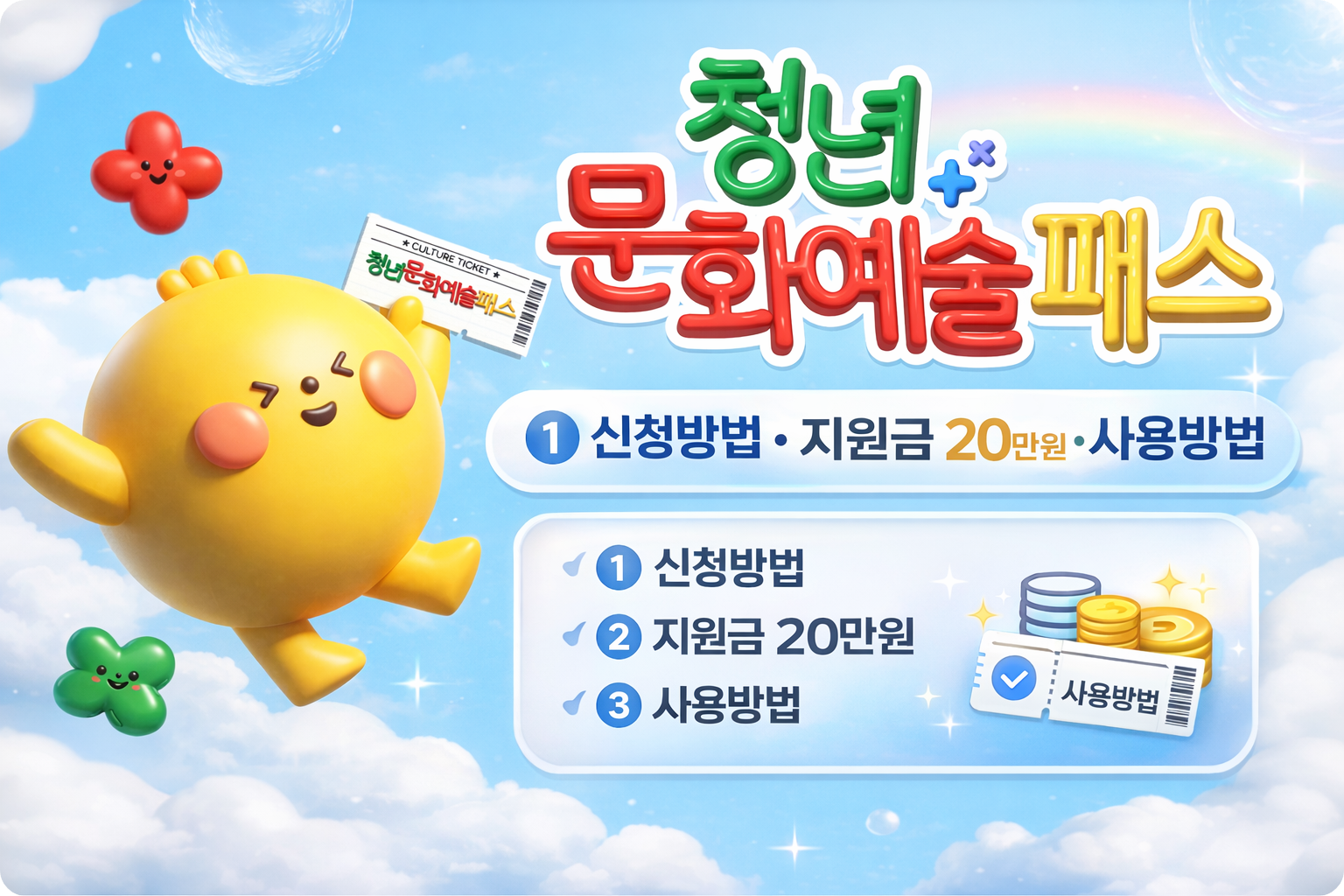 2026 청년문화예술패스 신청방법.사용방법 이미지