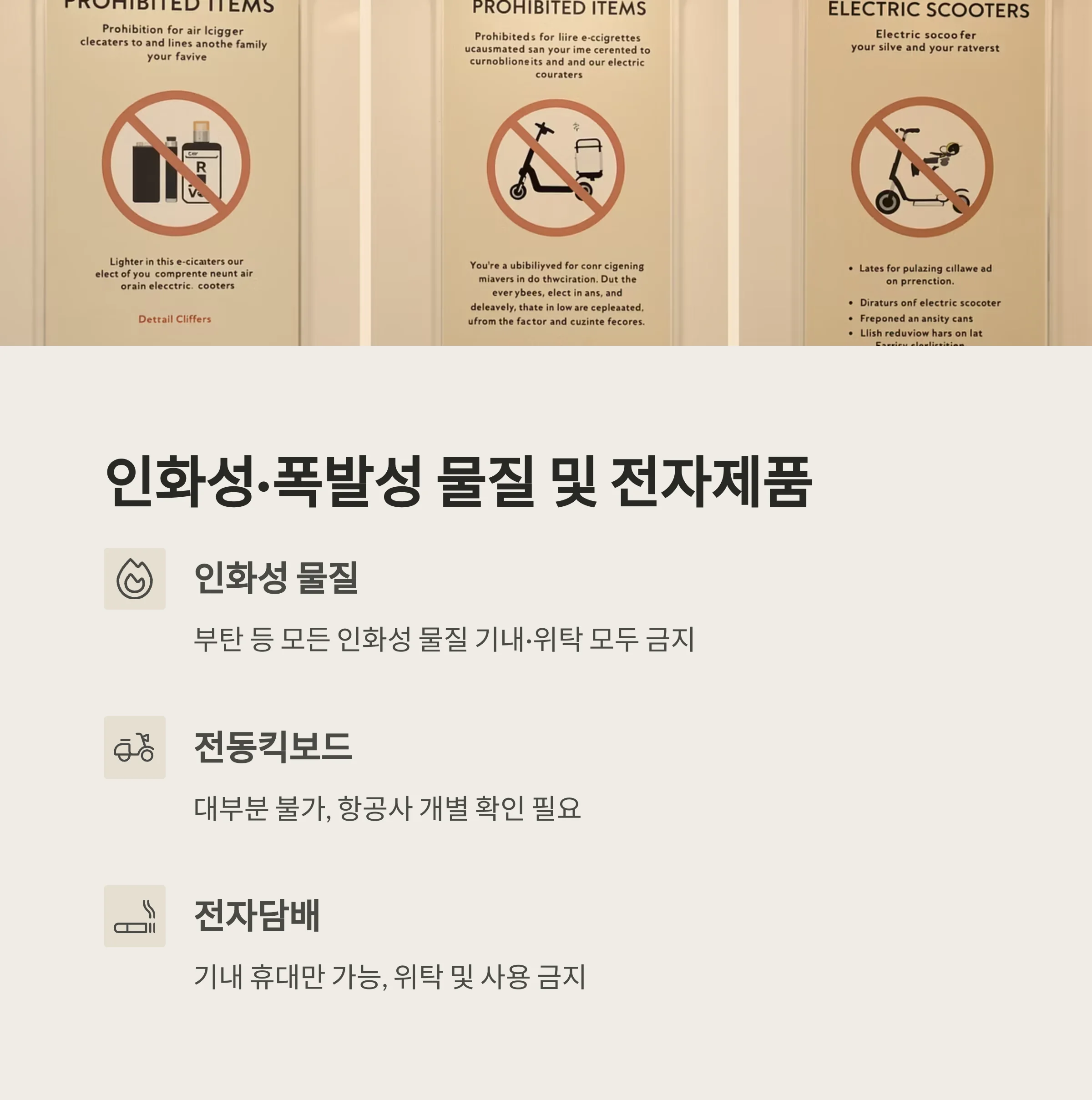 최신 기내반입금지 품목 총정리