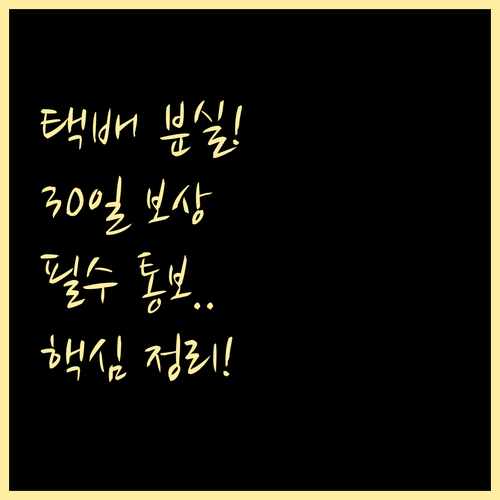 택배 분실 시 30일 내 보상 받는 ..