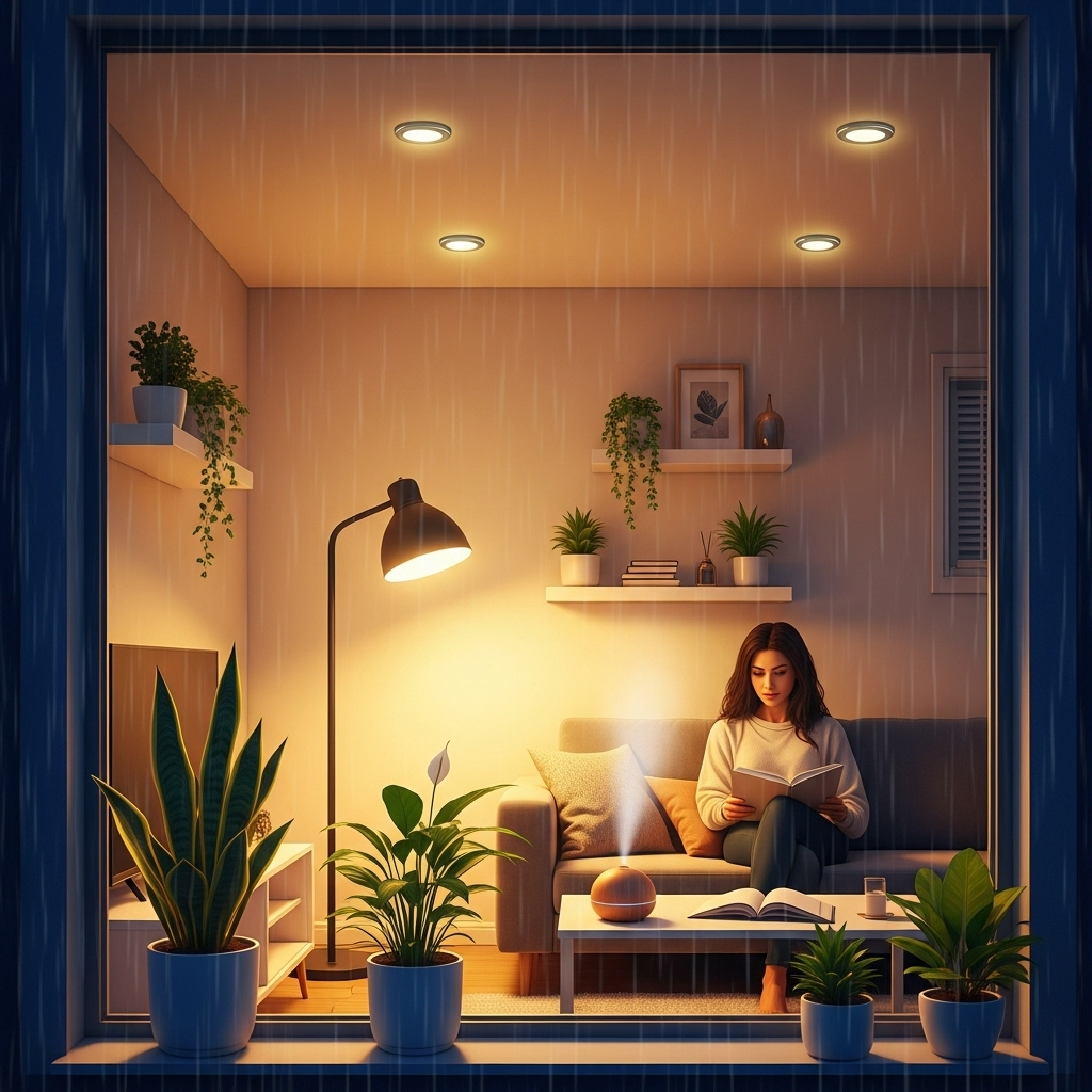 실내 조명을 밝게, 기분 전환에 도움 됩니다