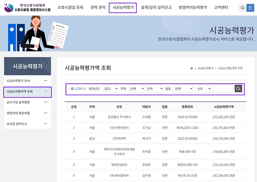 소방시설업 종합정보시스템