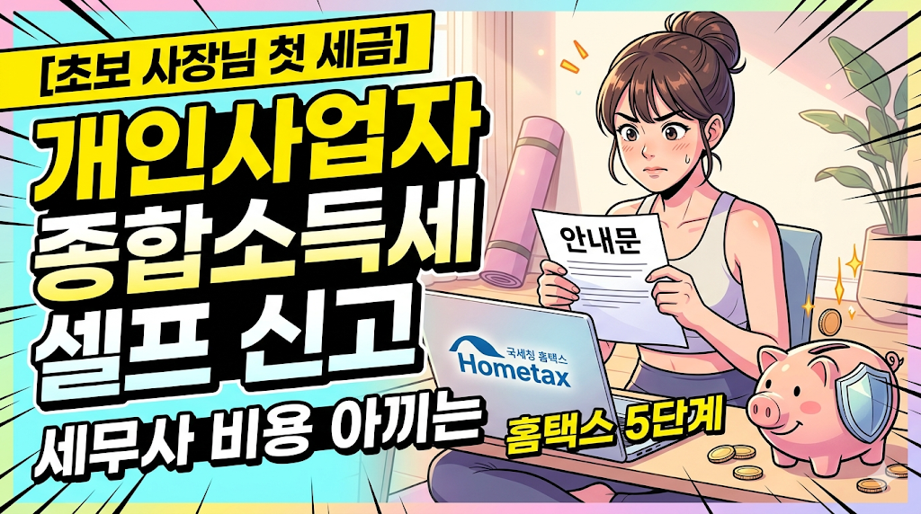 요가원 필라테스 초보 개인사업자 첫 종합소득세 홈택스 셀프 신고 가이드 썸네일 이미지