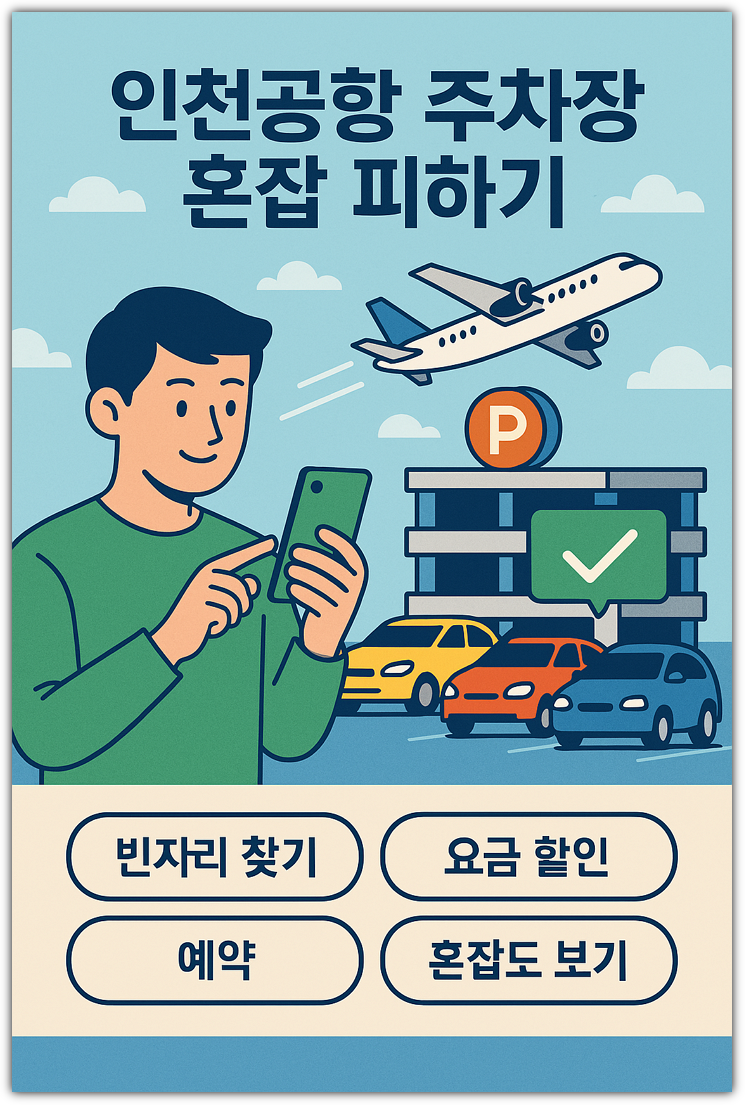 인천공항 주차장 혼잡 피하기, 빈자리 찾기, 요금 할인, 예약, 혼잡도 보기