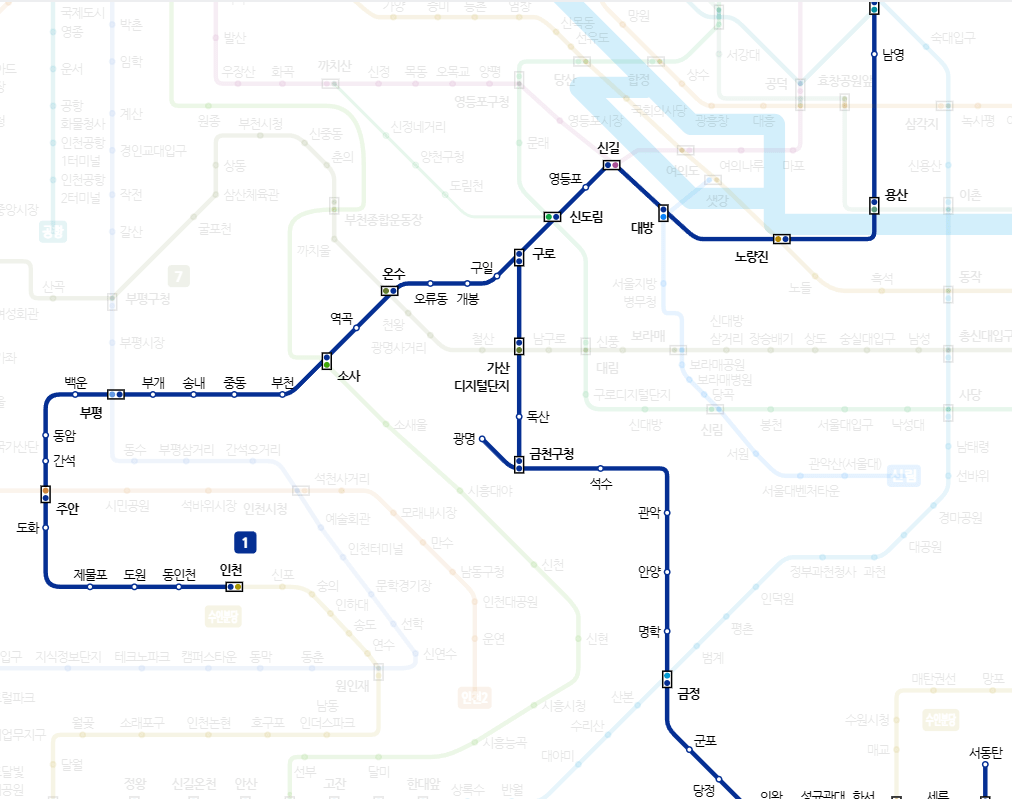 서울 지하철 노선도 크게보기