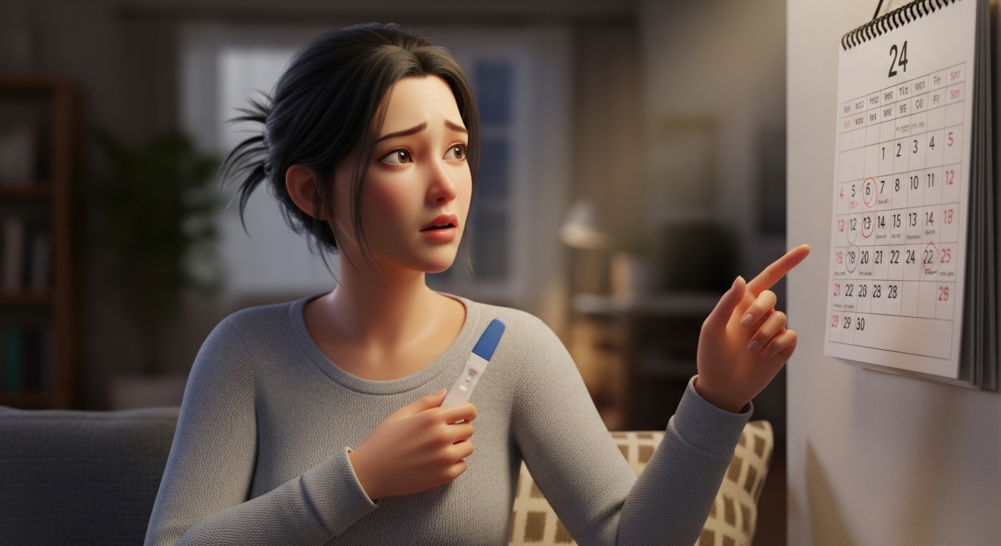 임신테스트기시기, 생리2일