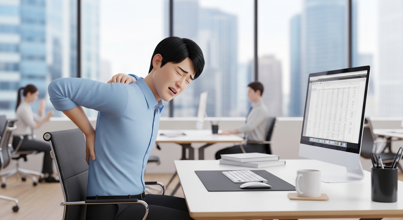 목 디스크가 등으로 온다고?